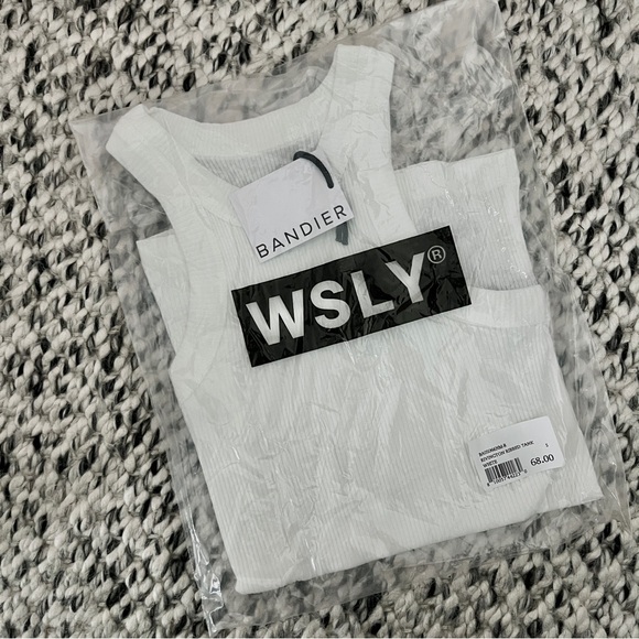 Bandier Rivington white high neck ribbed tank top - Picture 3 of 6